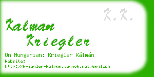 kalman kriegler business card